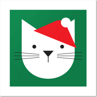 Santa Cat With Beard Posters and Art